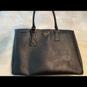 Authentic Prada Saffiano Black leather tote
